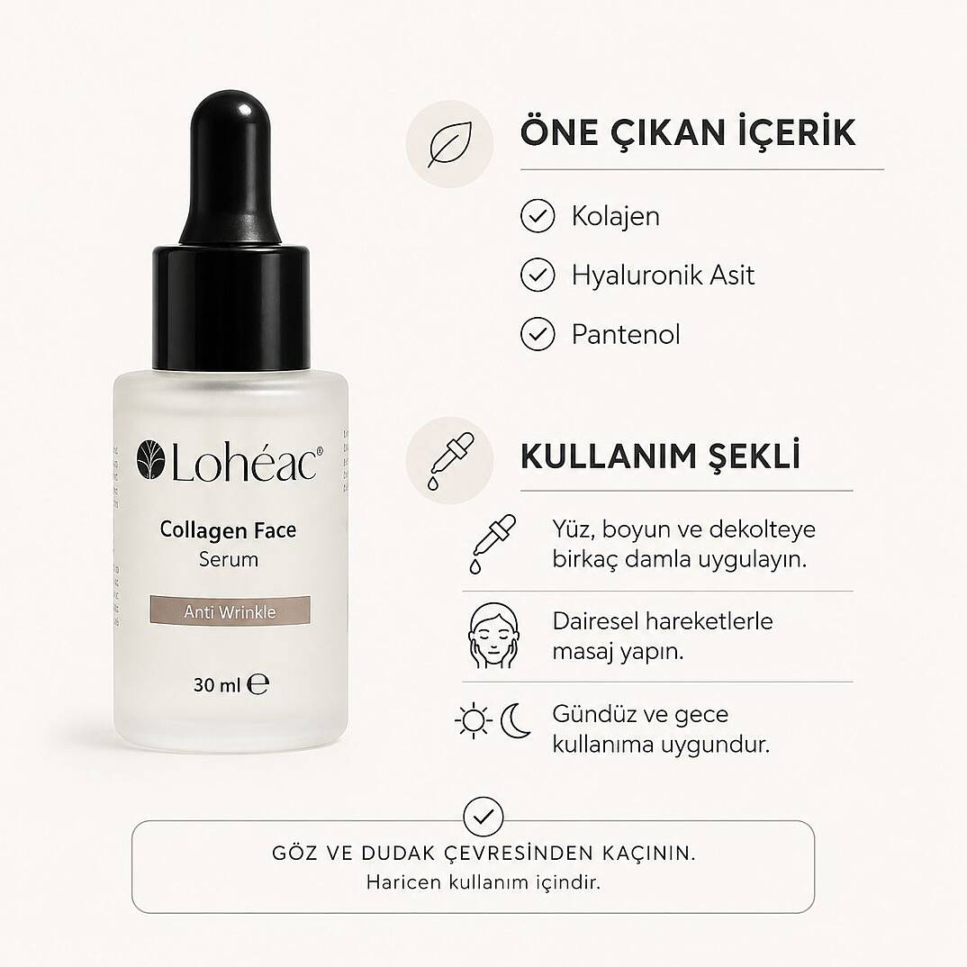Lohéac Collagen Face Serum 30 ml Kolajen Hyalüronik Asit Panthenol - 2
