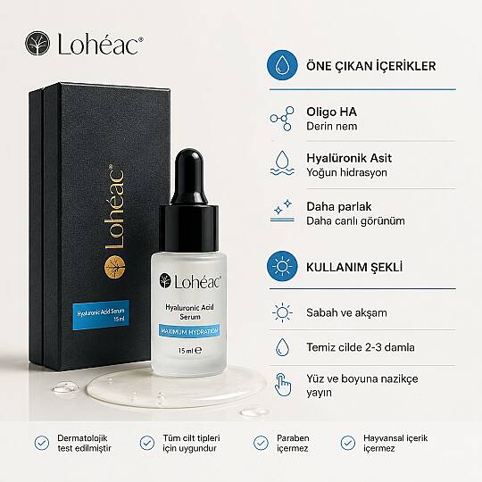 Lohéac Hyalüronik Asit Serum 15 ml Yoğun Nem ve Aydınlık Görünüm - 2