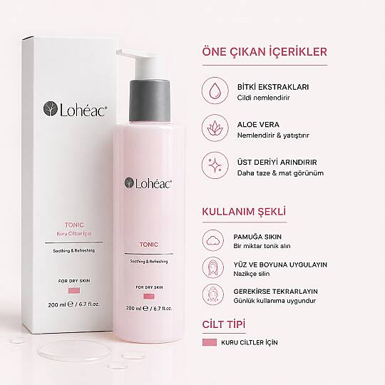 Lohéac Kuru Ciltler İçin Nemlendirici ve Arındırıcı Tonik 200 ml - 2