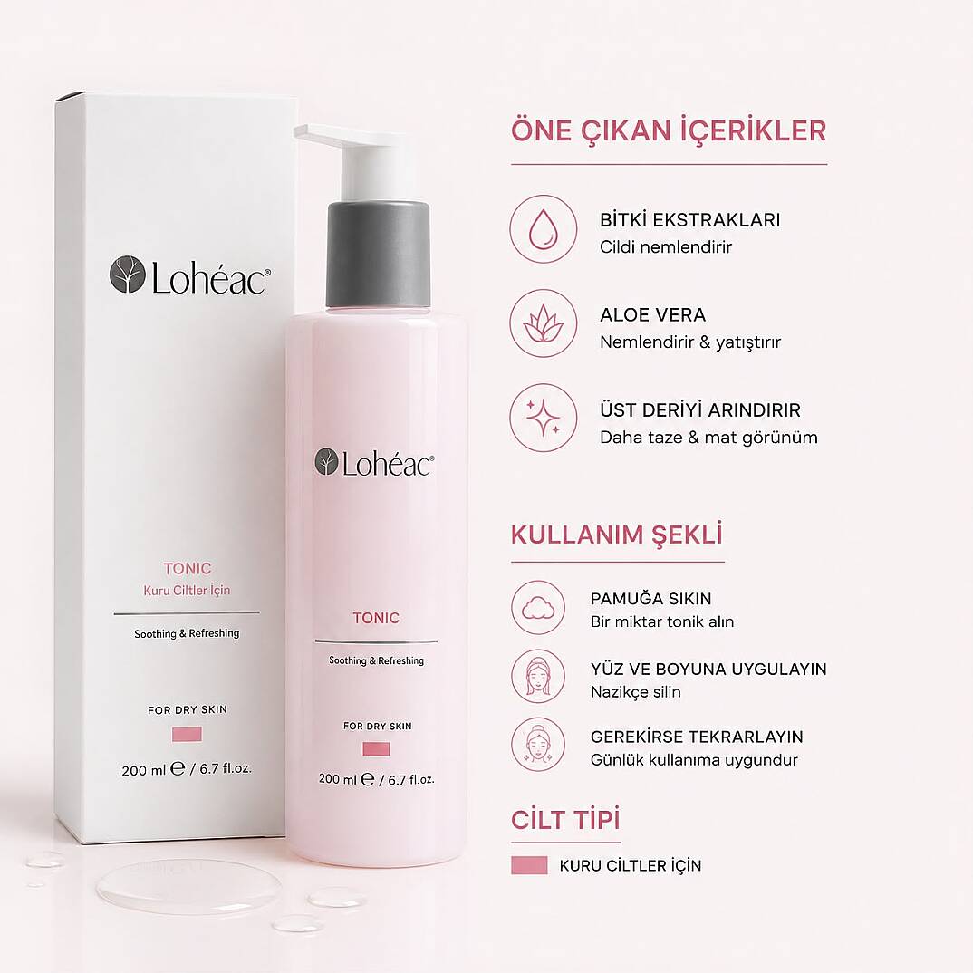 Lohéac Kuru Ciltler İçin Nemlendirici ve Arındırıcı Tonik 200 ml - 2