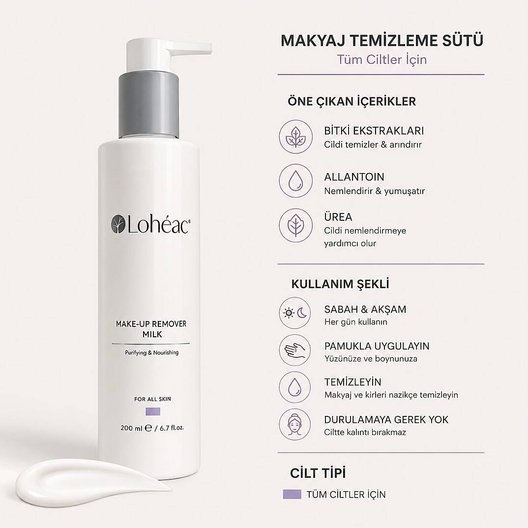 Lohéac Makyaj Temizleme Sütü 200 ml Tüm Ciltler İçin Nemlendirici - 2
