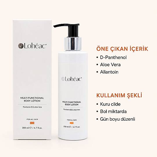 Lohéac Multi Fonksiyonel Vücut Losyonu B5 Aloe Vera 200 ml - 2