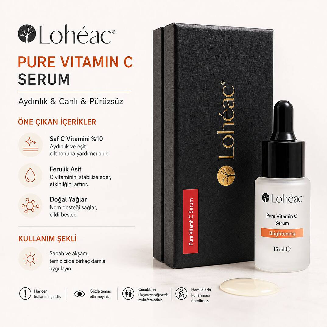 Lohéac Pure Vitamin C Serum 15 ml Aydınlatıcı Cilt Bakım Serumu - 2