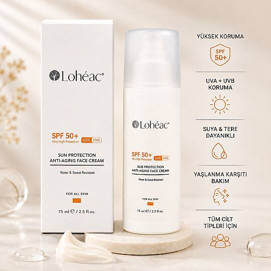 Lohéac SPF 50+ Güneş Kremi UVA UVB Koruma 75 ml