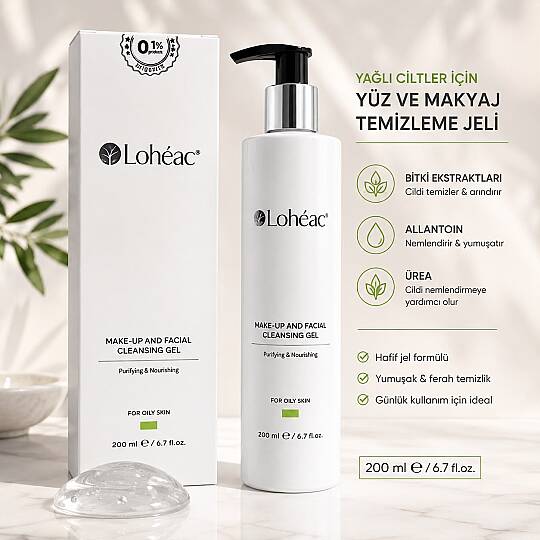 Lohéac Yağlı Ciltler İçin Yüz ve Makyaj Temizleme Jeli 200 ml