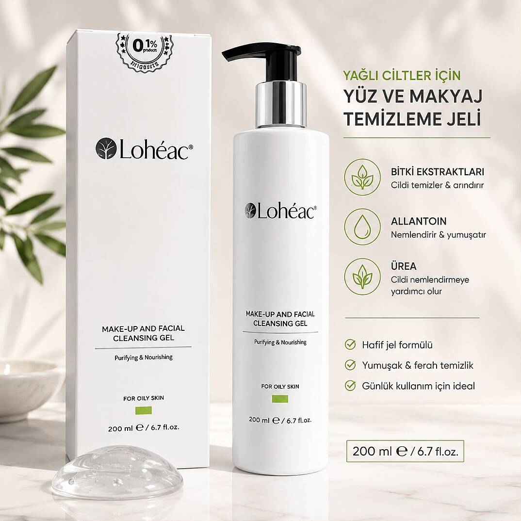 Lohéac Yağlı Ciltler İçin Yüz ve Makyaj Temizleme Jeli 200 ml - 1