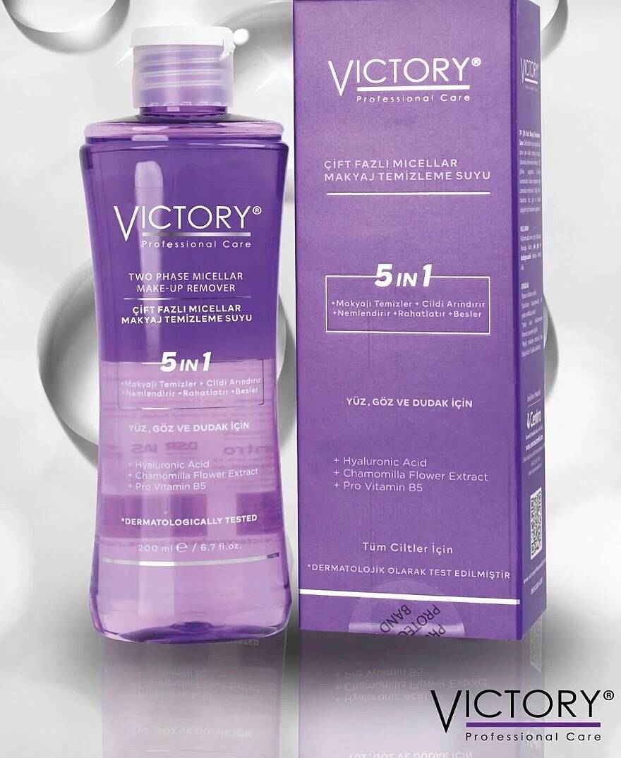 Victory Makyaj Temizleme Suyu Çift Fazlı Micellar Tüm Ciltler Için 200 ml - 3