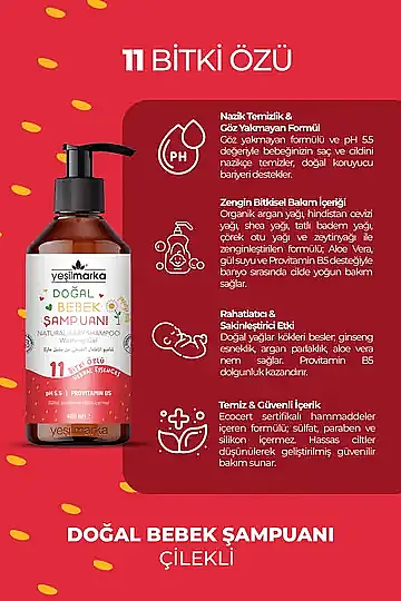 YEŞİLMARKA Doğal Bebek Şampuanı (çilek) - 3