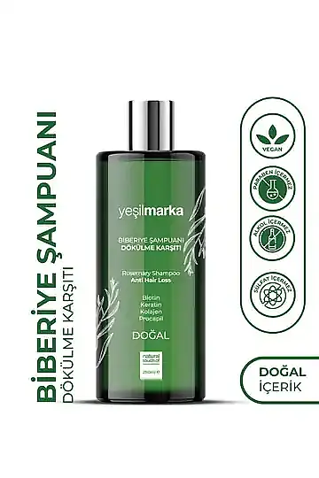 YEŞİLMARKA Doğal Biberiye Şampuanı - Dökülme Karşıtı Etki - 1