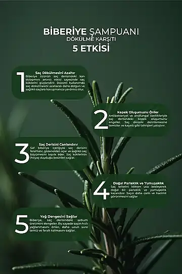YEŞİLMARKA Doğal Biberiye Şampuanı - Dökülme Karşıtı Etki - 3