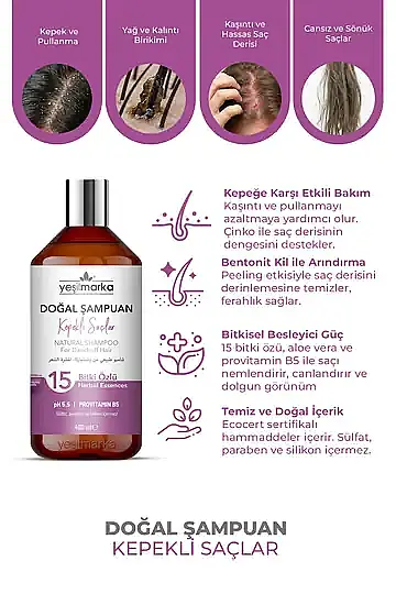YEŞİLMARKA Doğal Şampuan - Kepekli Saçlar - 3