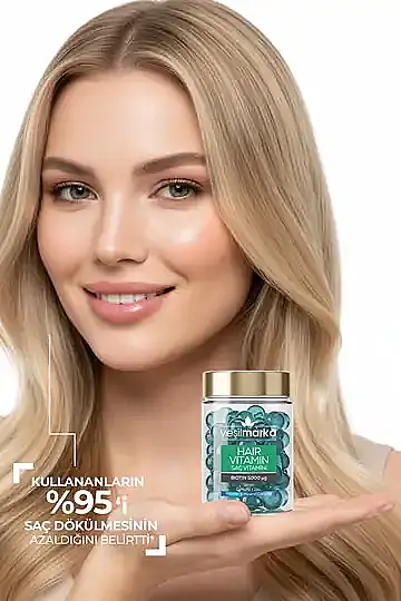 YEŞİLMARKA Saç Vitamini - Biotin 5000 & Kafein - Kır, Uygula & Parla! - 5