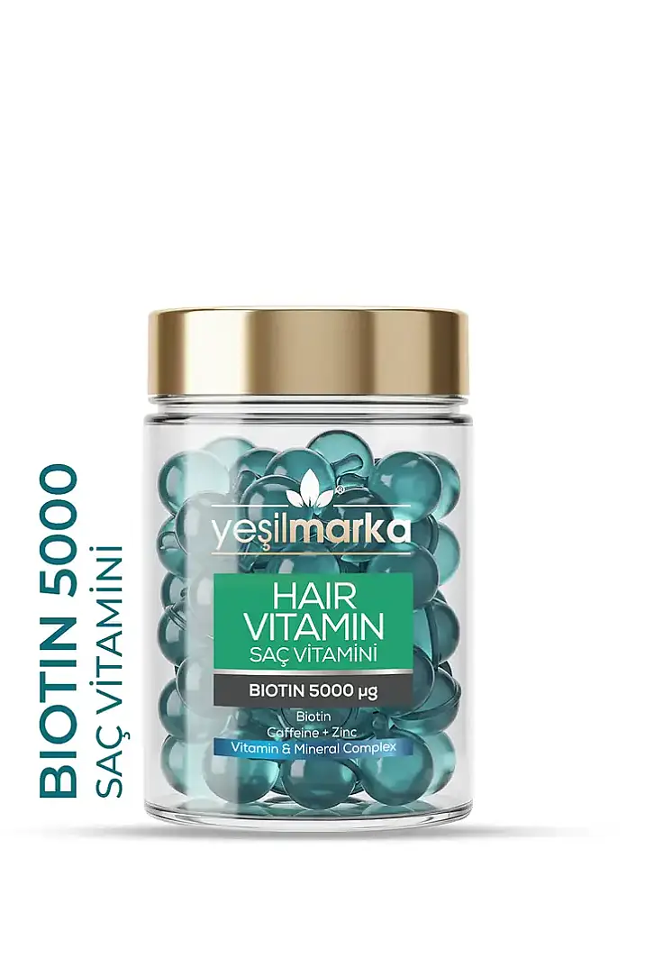 YEŞİLMARKA Saç Vitamini - Biotin 5000 & Kafein - Kır, Uygula & Parla! - 1