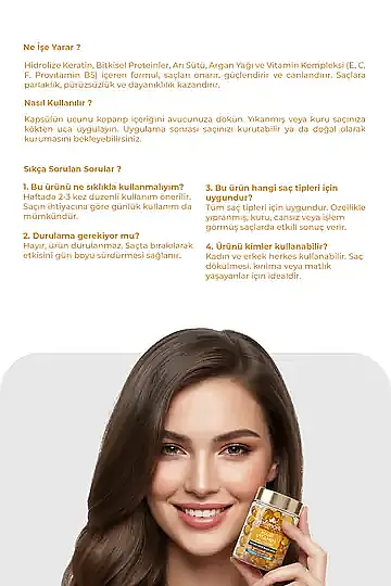 YEŞİLMARKA Saç Vitamini - Keratin Oil & Royal Jelly - Kır, Uygula & Parla! - 6