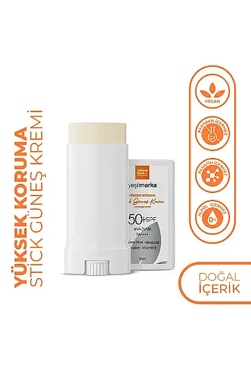 YEŞİLMARKA Stick Güneş Kremi 50 Faktör (SPF) Mineral Filtreli - Yatıştırıcı Etki - 2